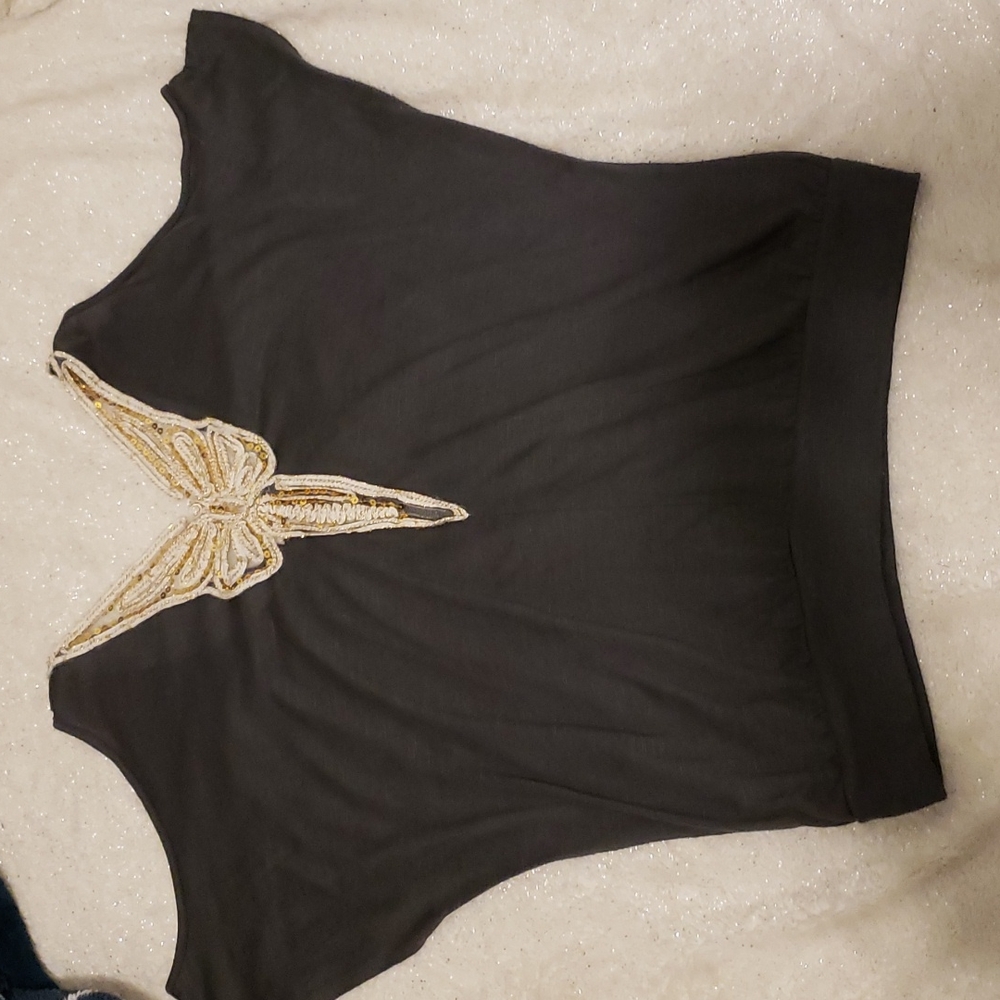 Cold Shoulder Sequin Top - Picture 5 of 10